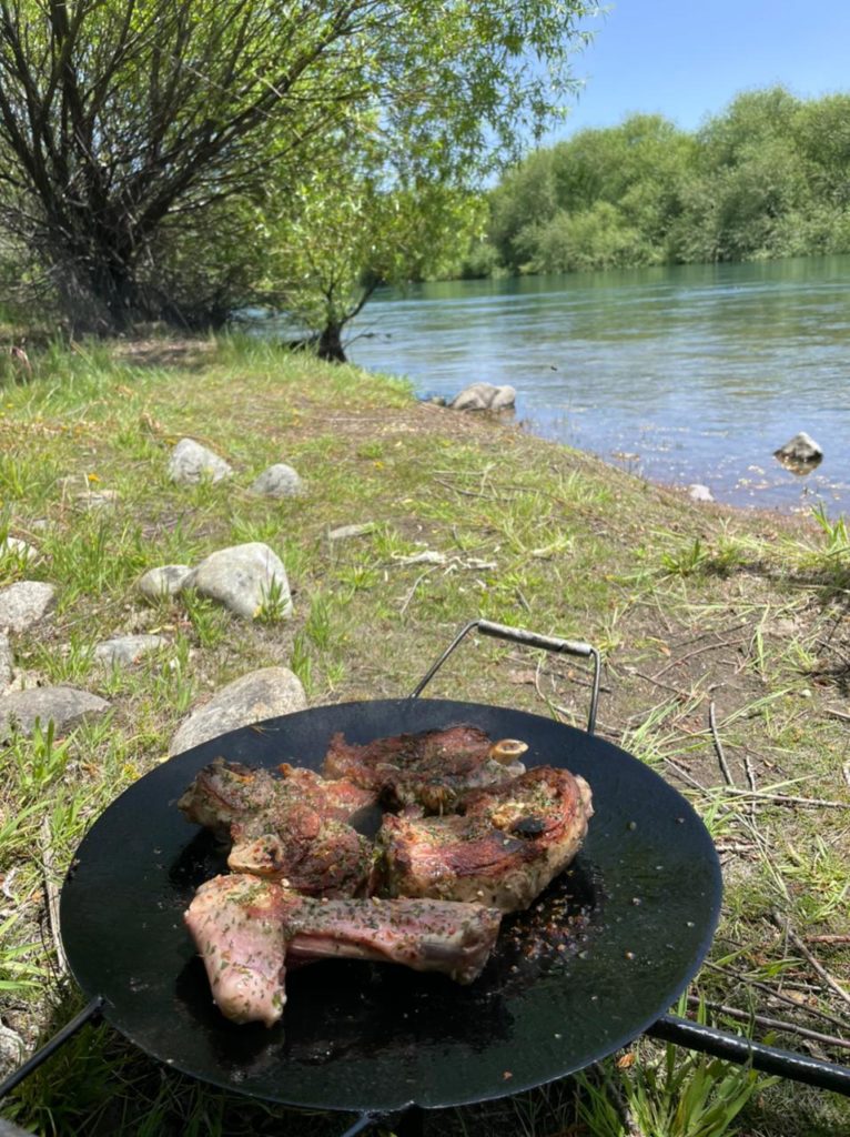Angler enjoys a BBQ