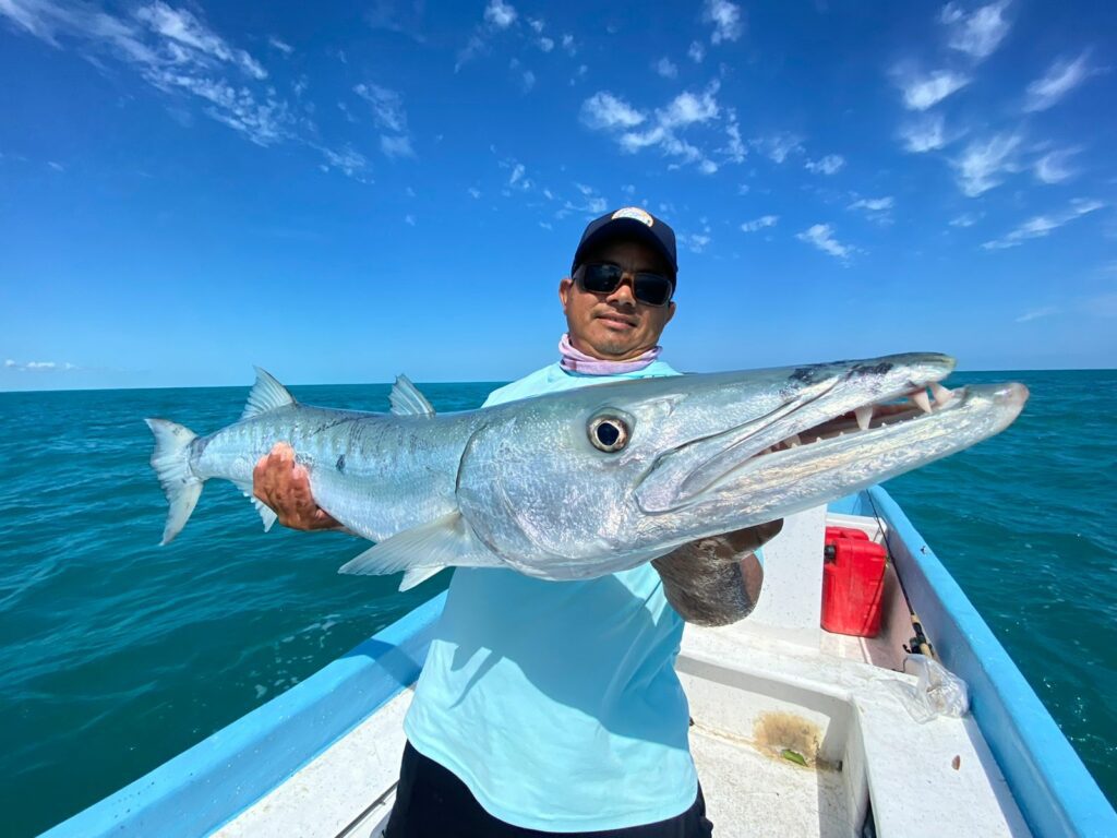 Angler with barracuda catch at Cancun Quintana Roo