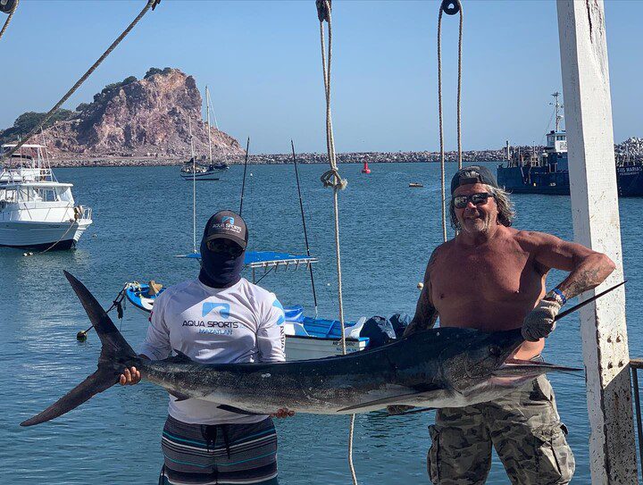 Angler with great marlin catch Mazatlan Sinaloa Mexico