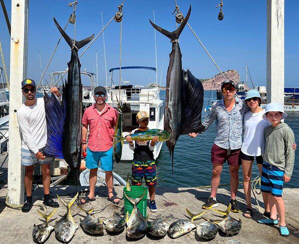 Anglers with double sailfish catch Mazatlan Sinaloa