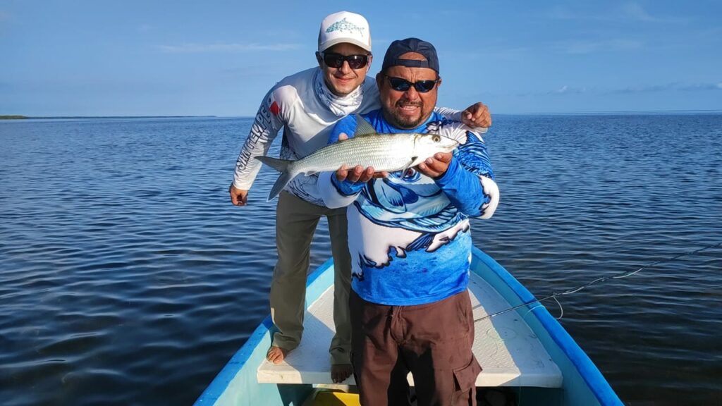 Proud angler and amazing bonefish catch rio lagartos yucatan mexico